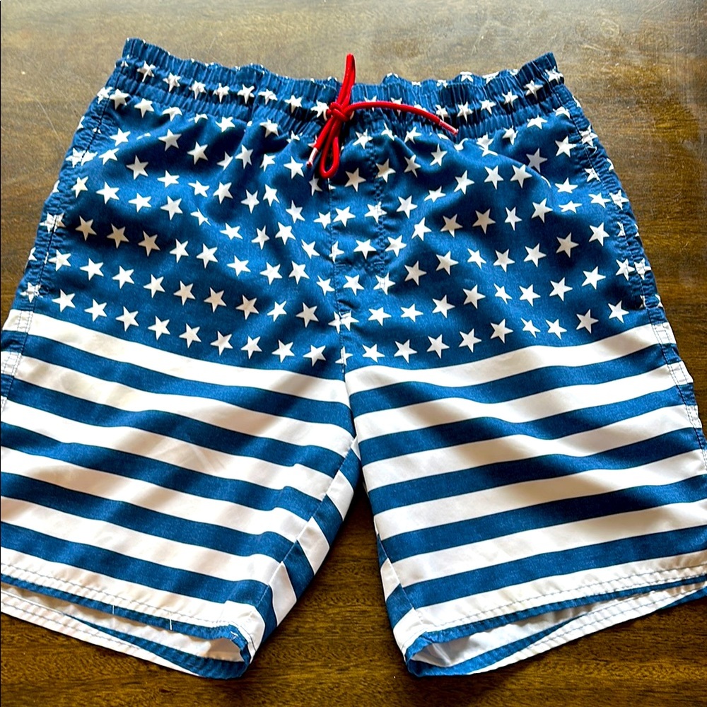 Old Navy mens swim trunks- stars/stripes for swim, water, spring,summer
